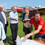 Baroness Sugg (Minister For Aviation) Visits Aircraft Coverings at the LAA Rally